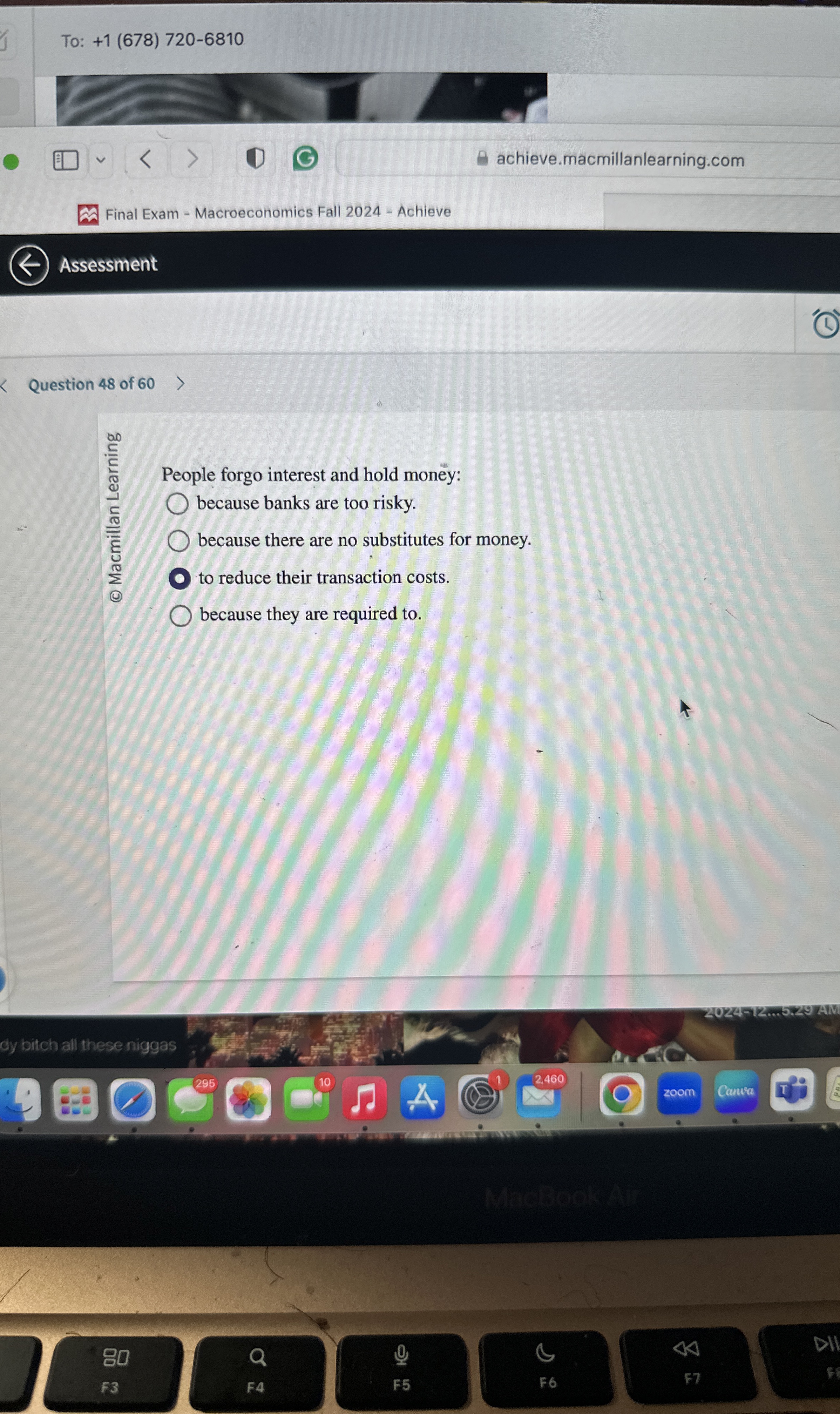 To: + 1 ( 6 7 8 ) 7 2 0 - 6 8 1 0