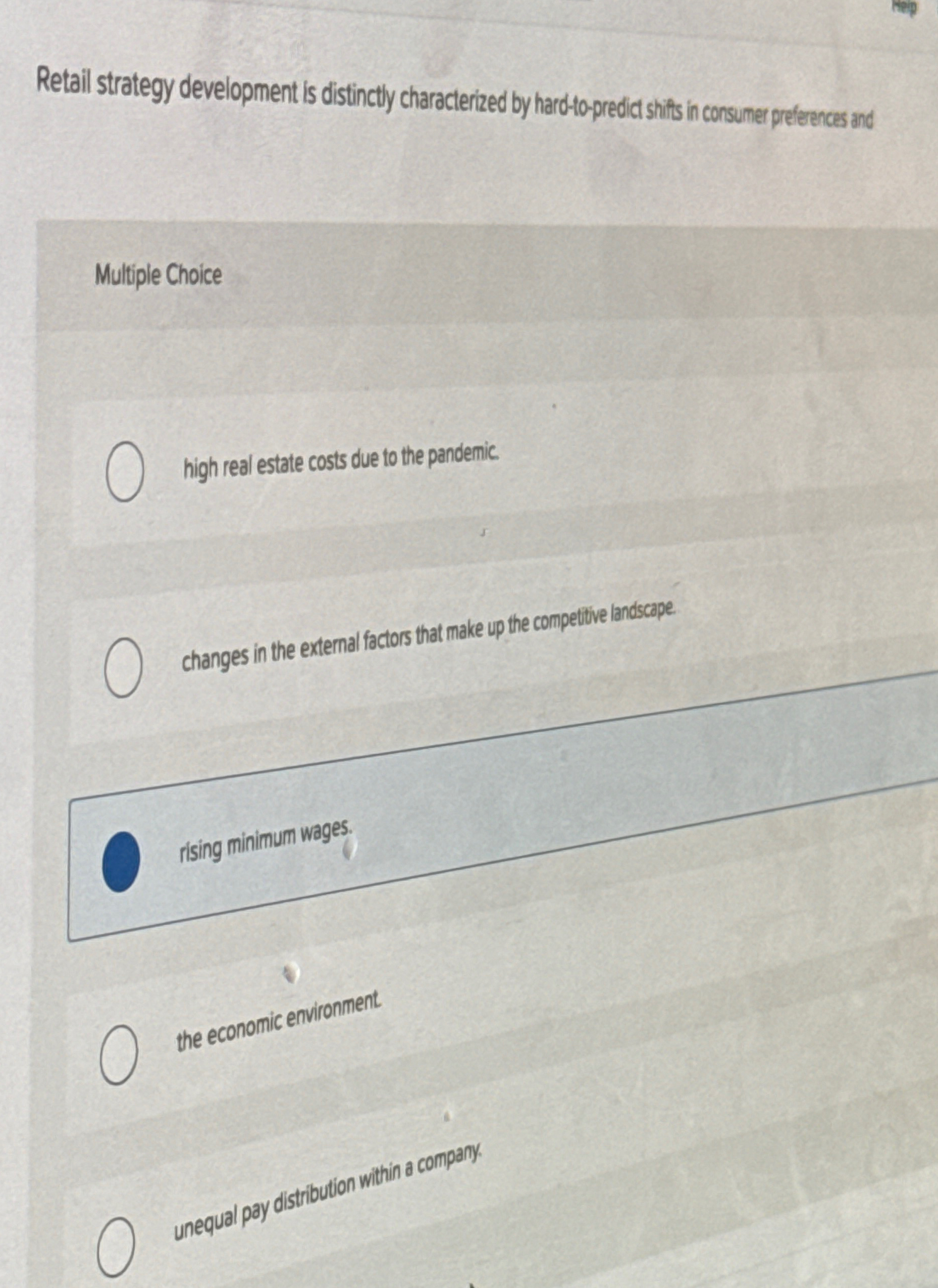 Retail strategy development is distinctly