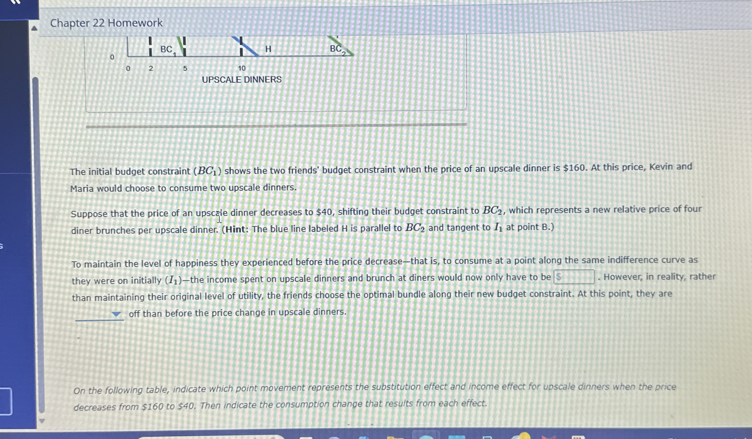 Chapter 2 2 Homework UPSCALE DINNERS The initial