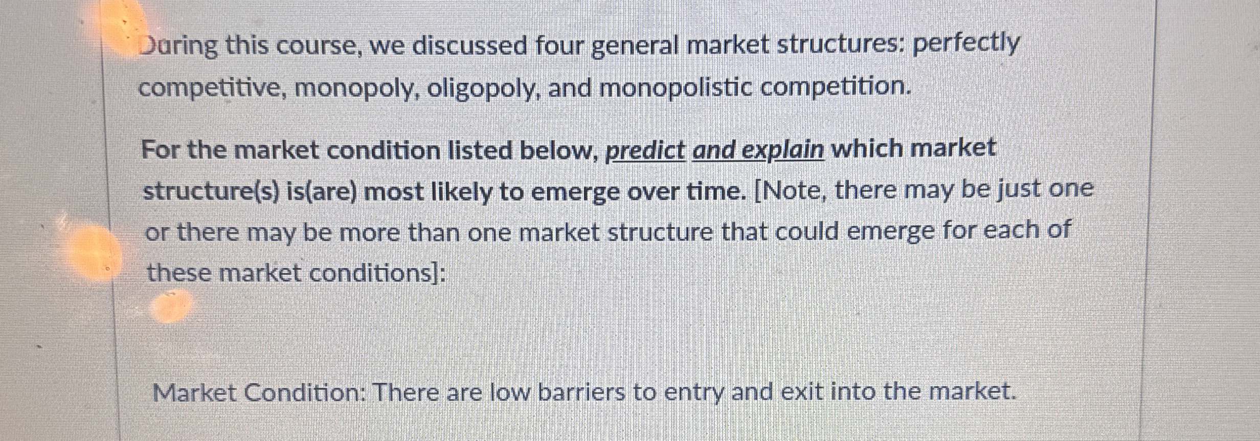 Jaring this course, we discussed four general