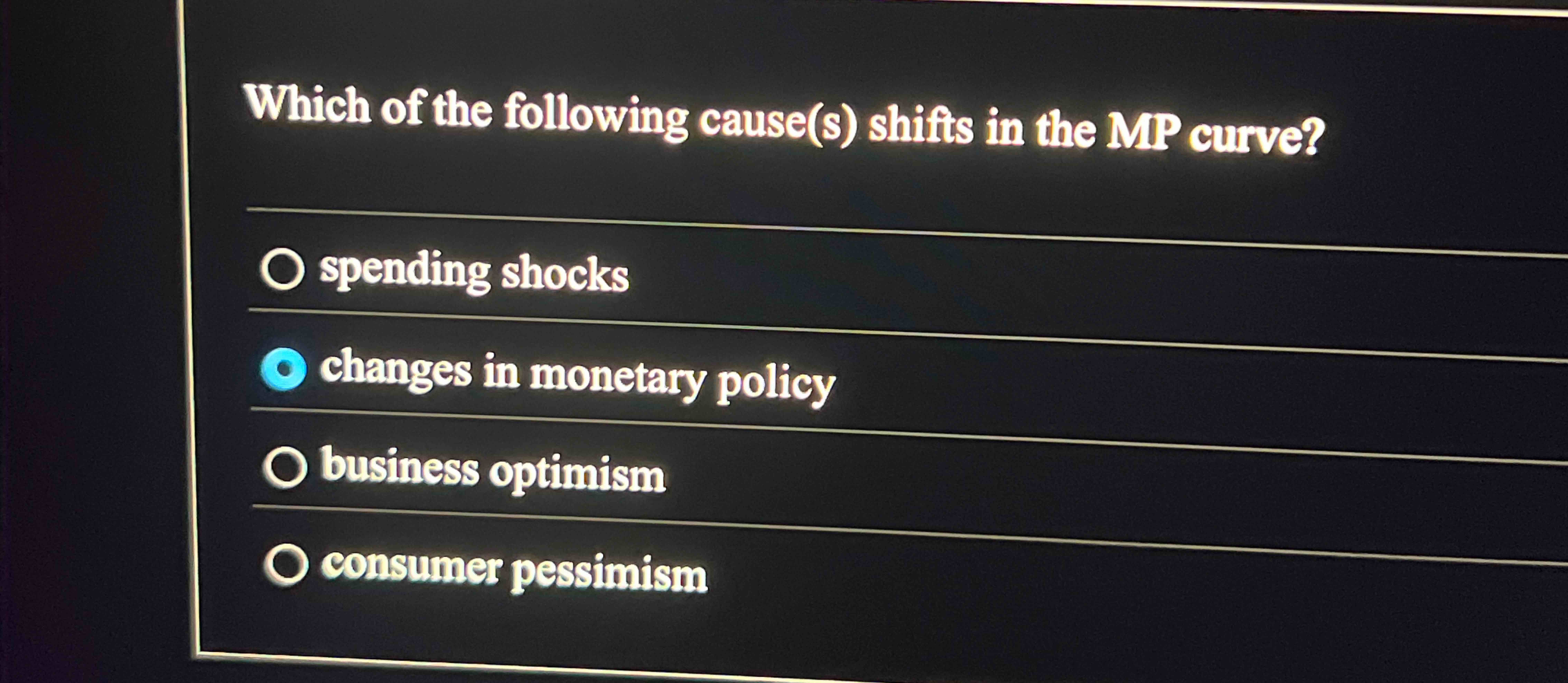 Which of the following cause ( s ) shifts in the