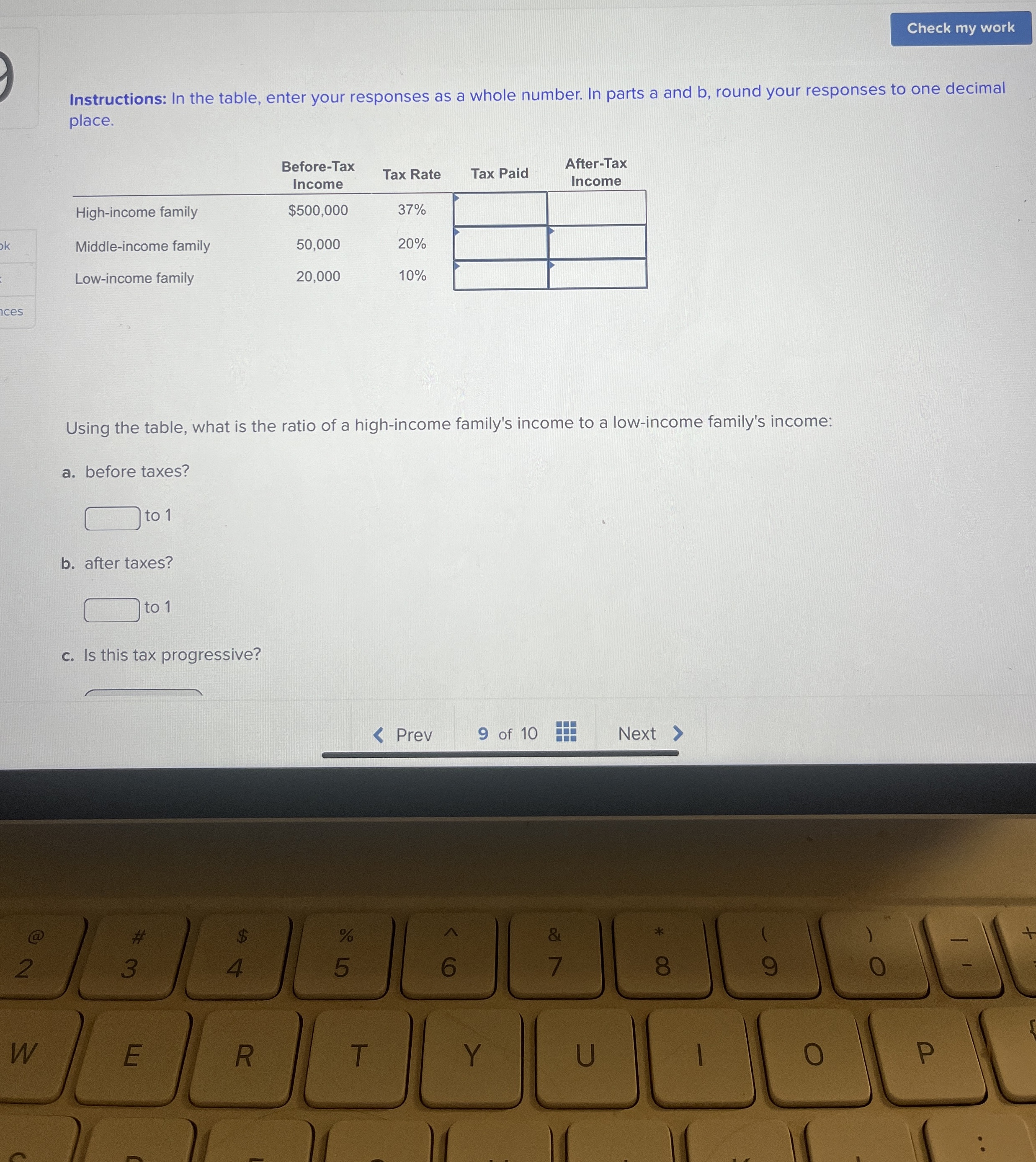 Instructions: In the table, enter your responses