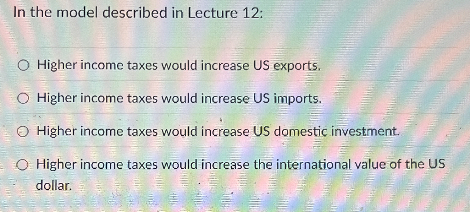 In the model described in Lecture 1 2 : Higher