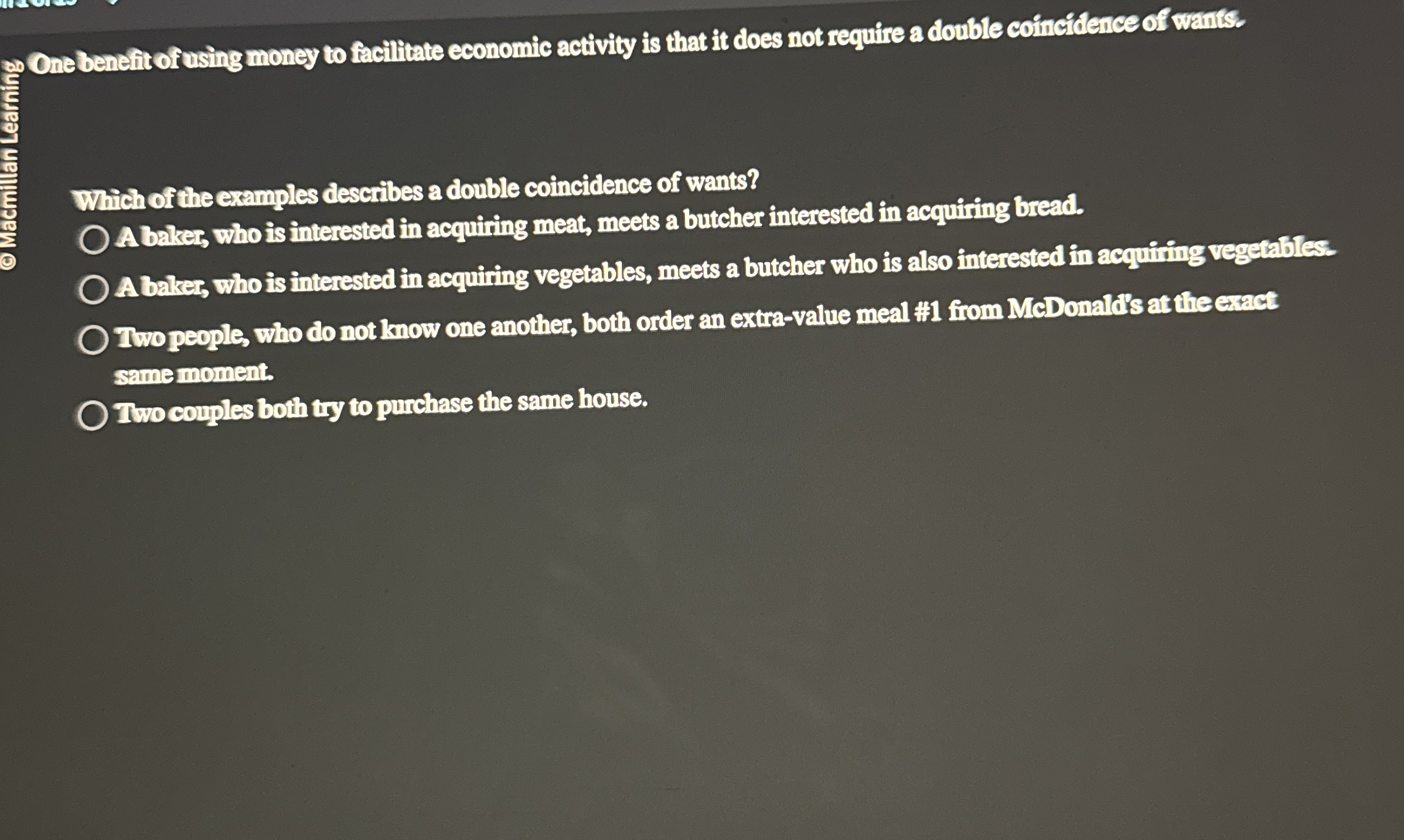 One benefit of using money to facilitate economic