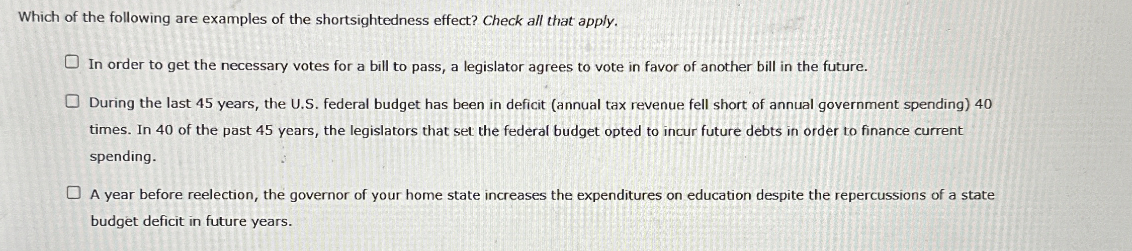 Which of the following are examples of the