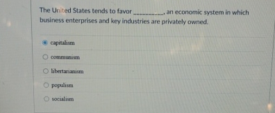 The United States tends to favor an economic