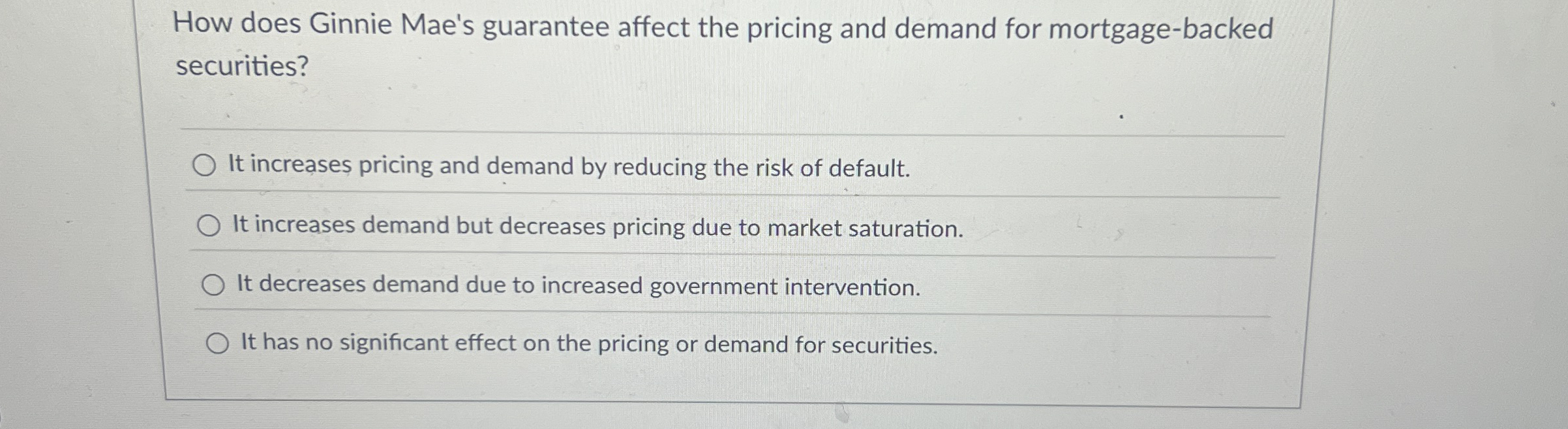 How does Ginnie Mae's guarantee affect the