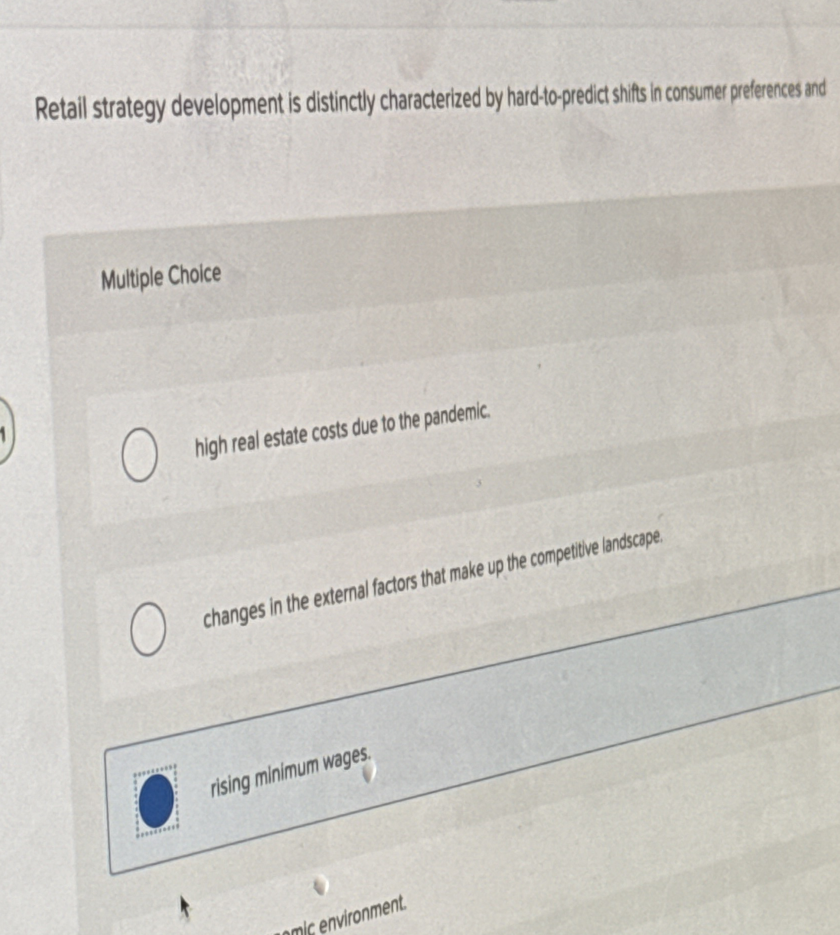 Retail strategy development is distinctly