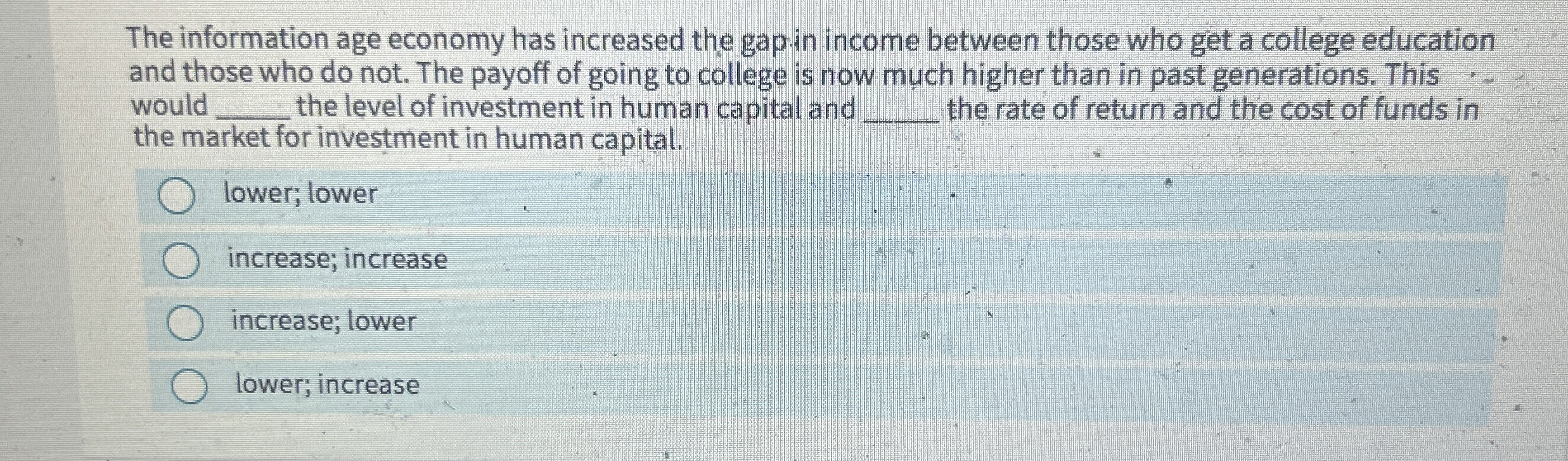 The information age economy has increased the gap