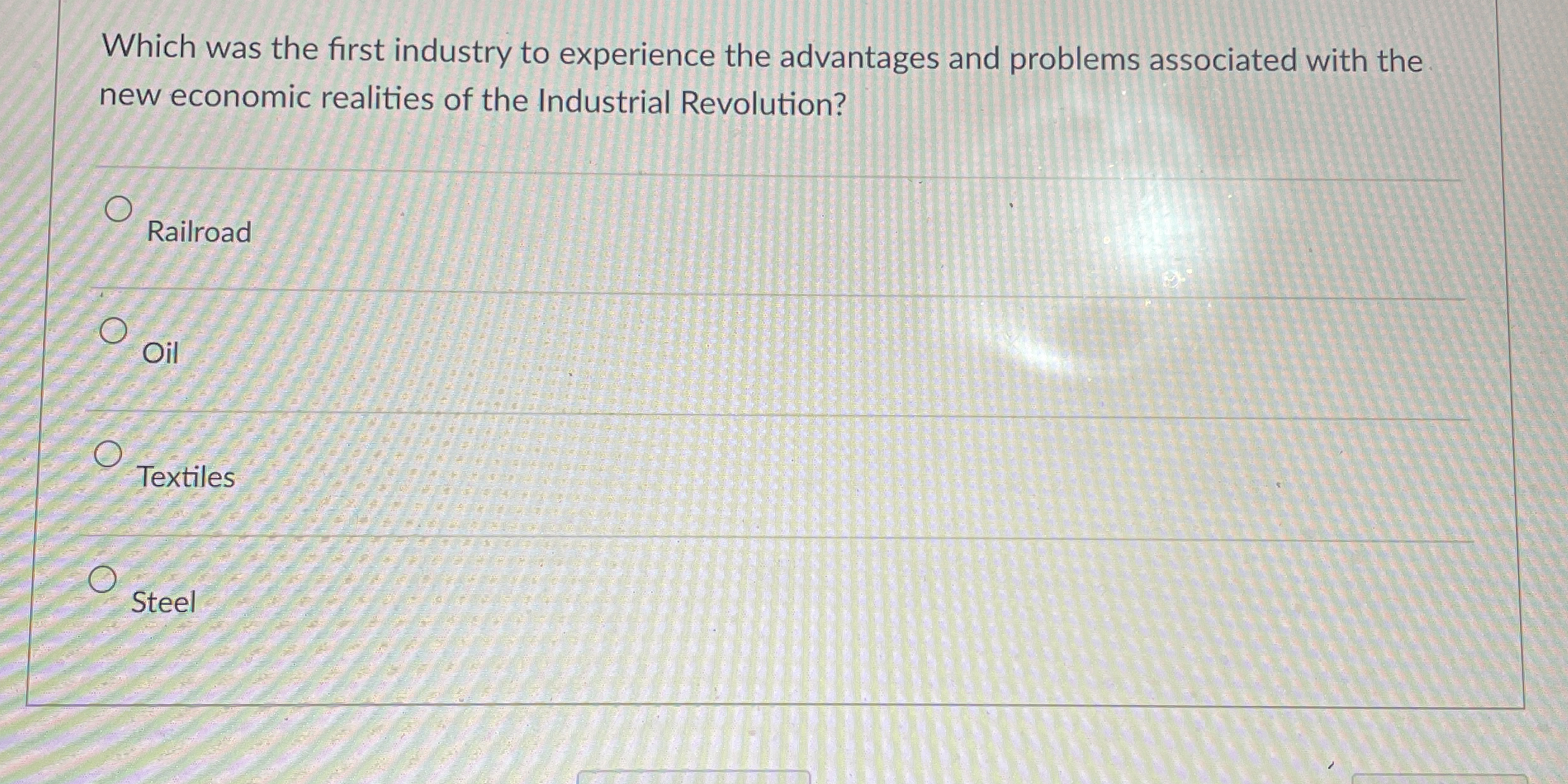 Which was the first industry to experience the