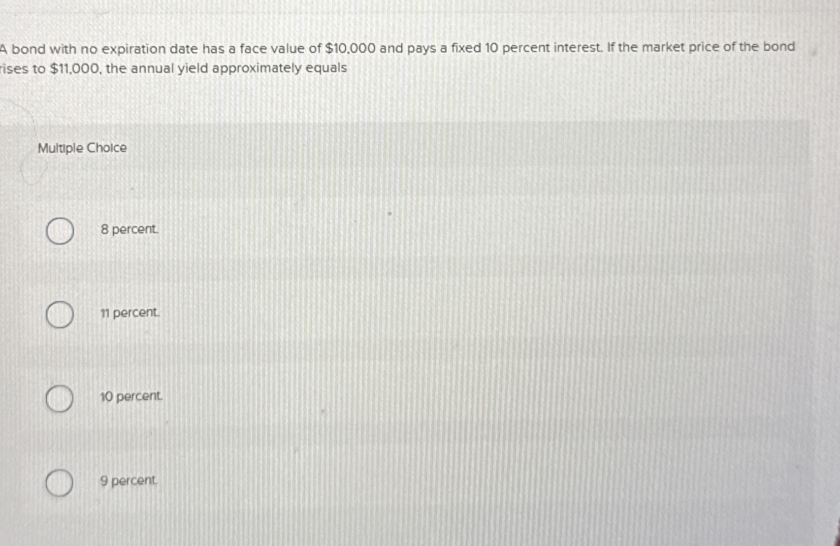 A bond with no expiration date has a face value