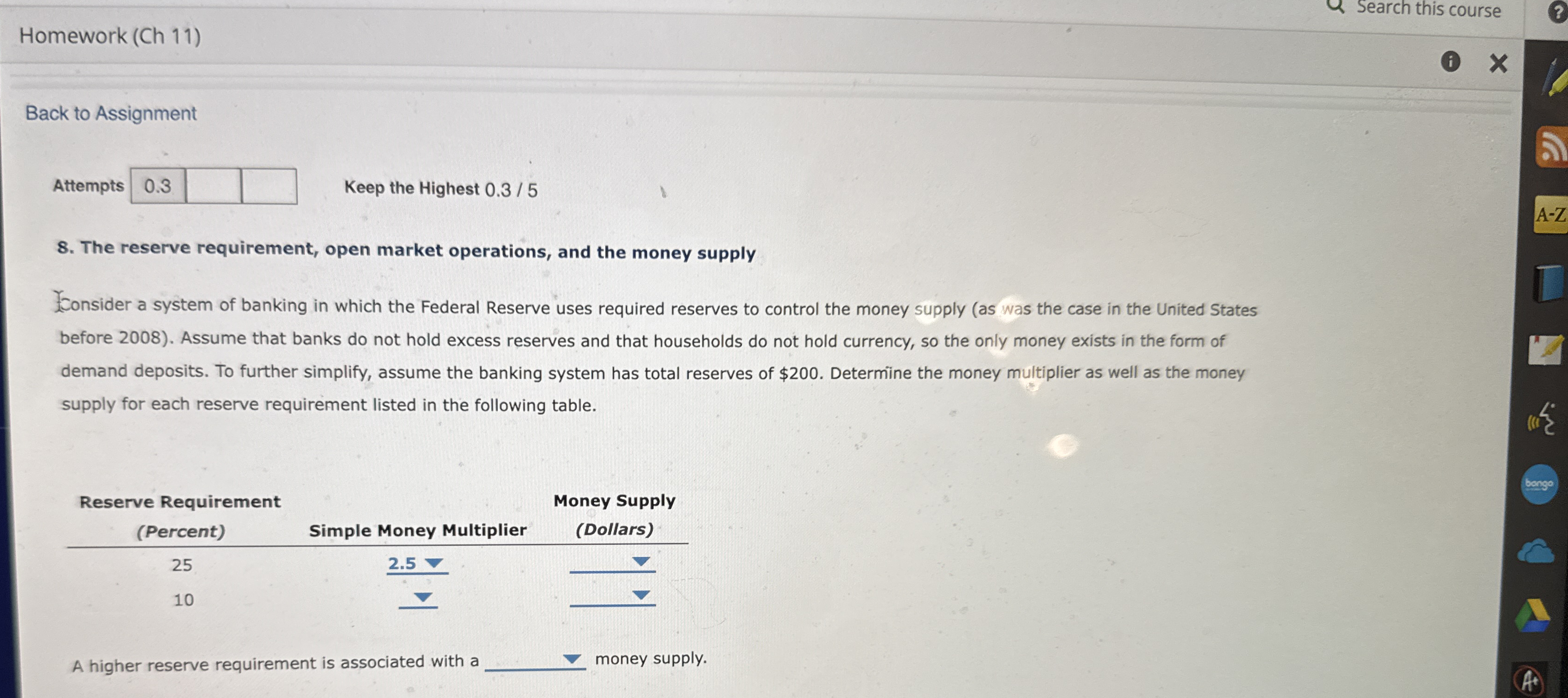 Search this course Homework ( Ch 1 1 ) Back to