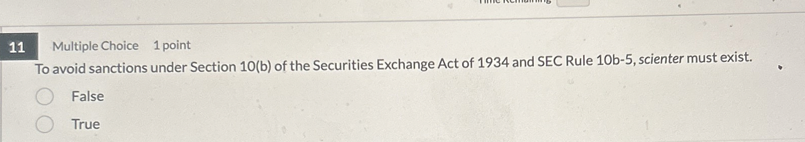 1 1 Multiple Choice 1 point To avoid sanctions