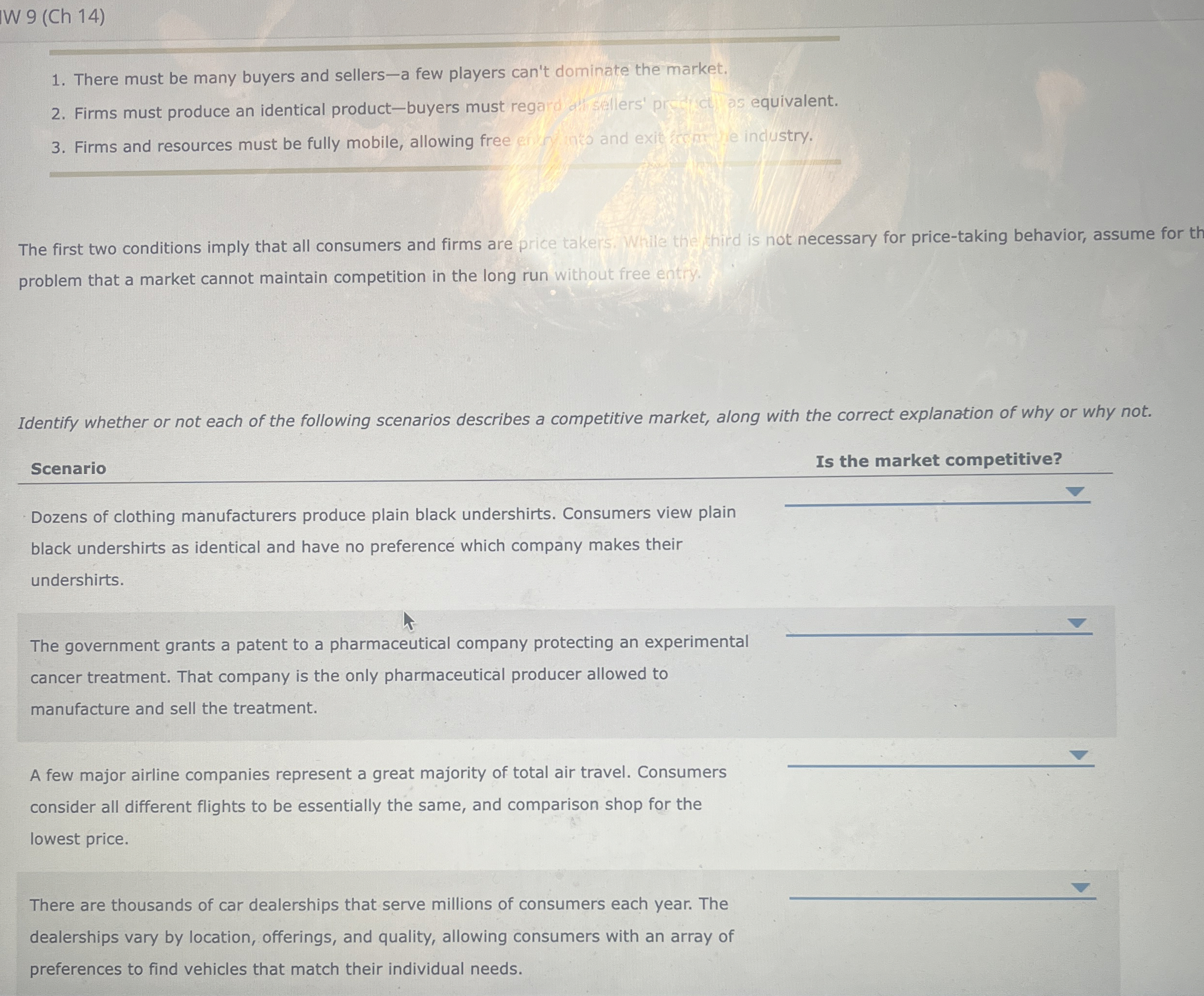 W 9 ( Ch 1 4 ) There must be many buyers and