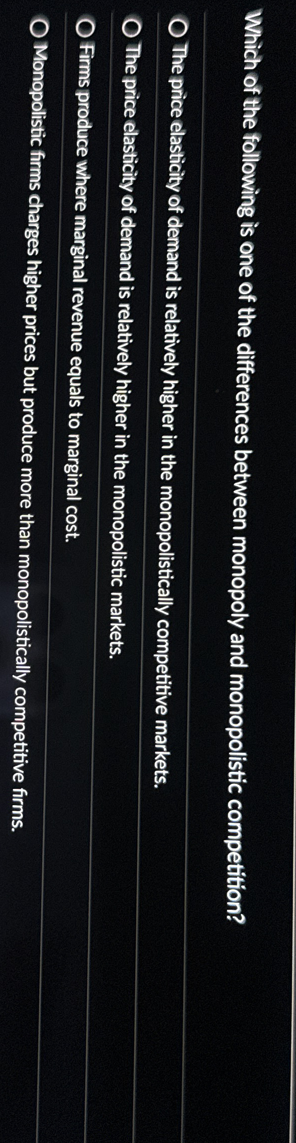 Which of the following is one of the differences