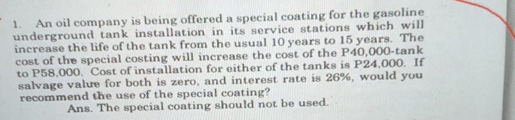 An oil company is being offered a special coating