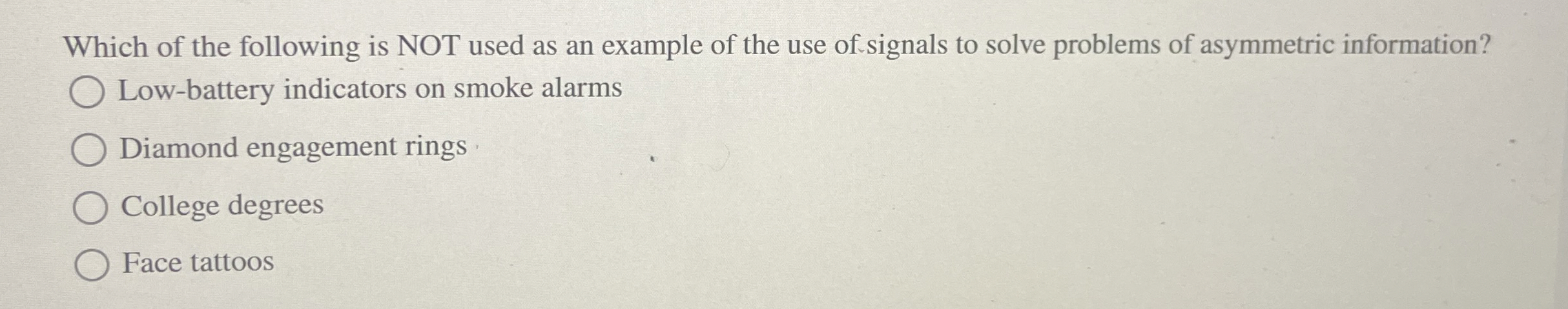 Which of the following is NOT used as an example