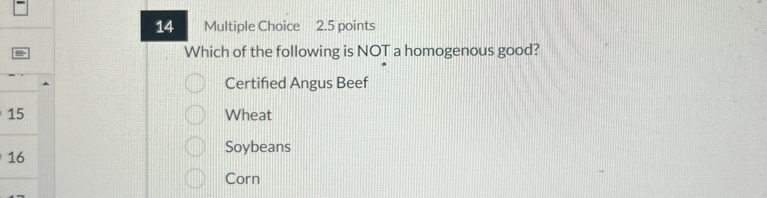 1 4 Multiple Choice 2 . 5 points Which of the