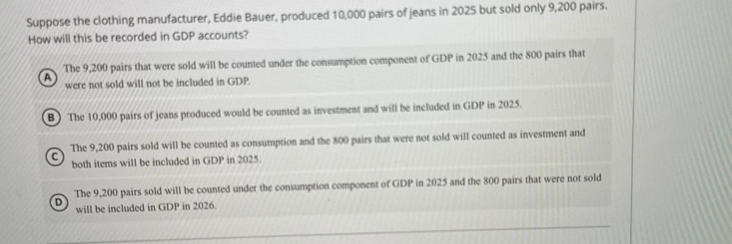 Suppose the clothing manufacturer, Eddie Bauer,