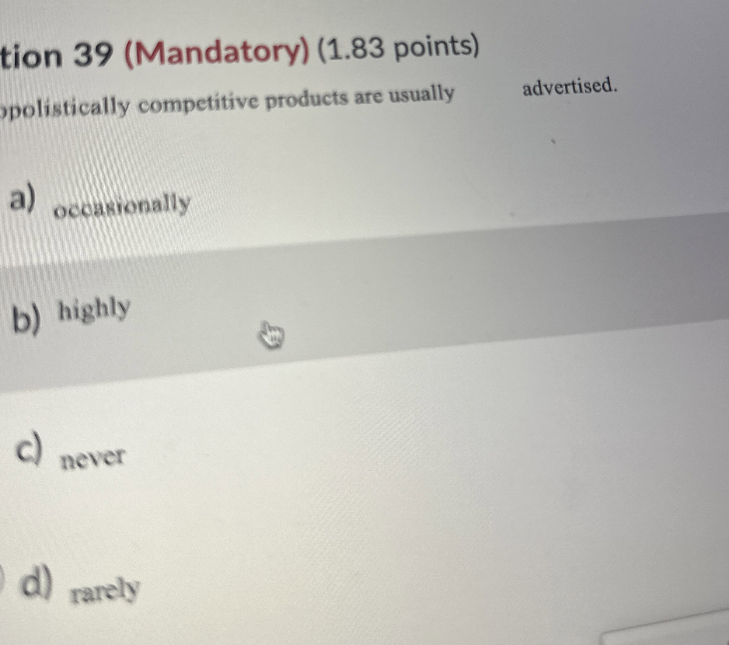 tion 3 9 ( Mandatory ) ( 1 . 8 3 points )