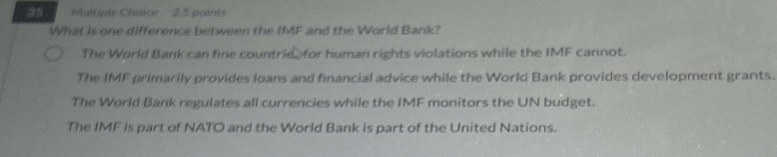 What is ofe difference belween the IMF and the