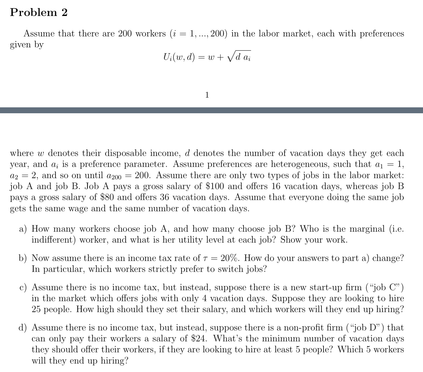 Problem 2 Assume that there are 2 0 0 workers