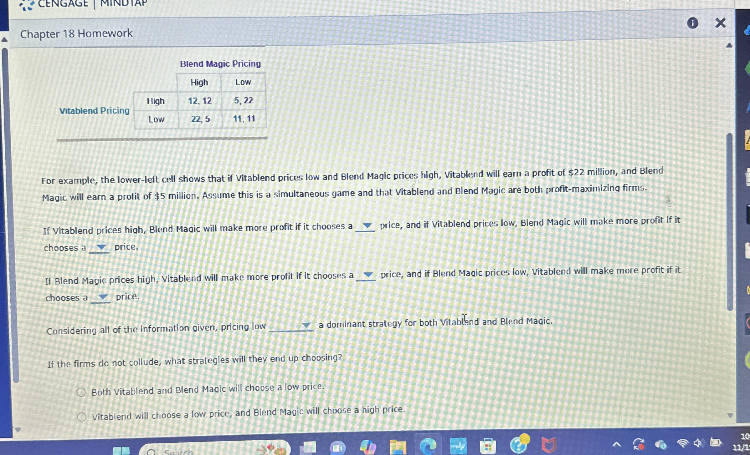 Chapter 1 8 Homework i Blend Magic Pricing \