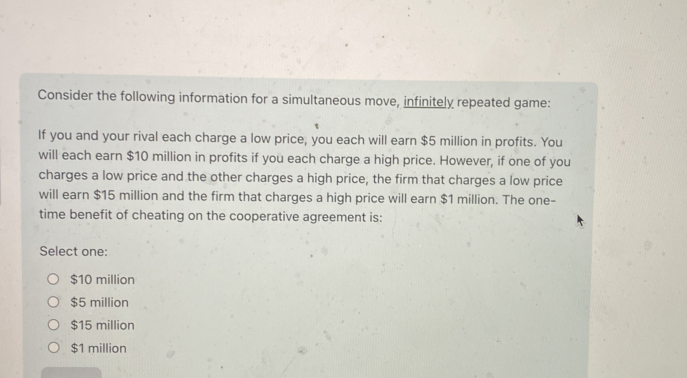 Consider the following information for a