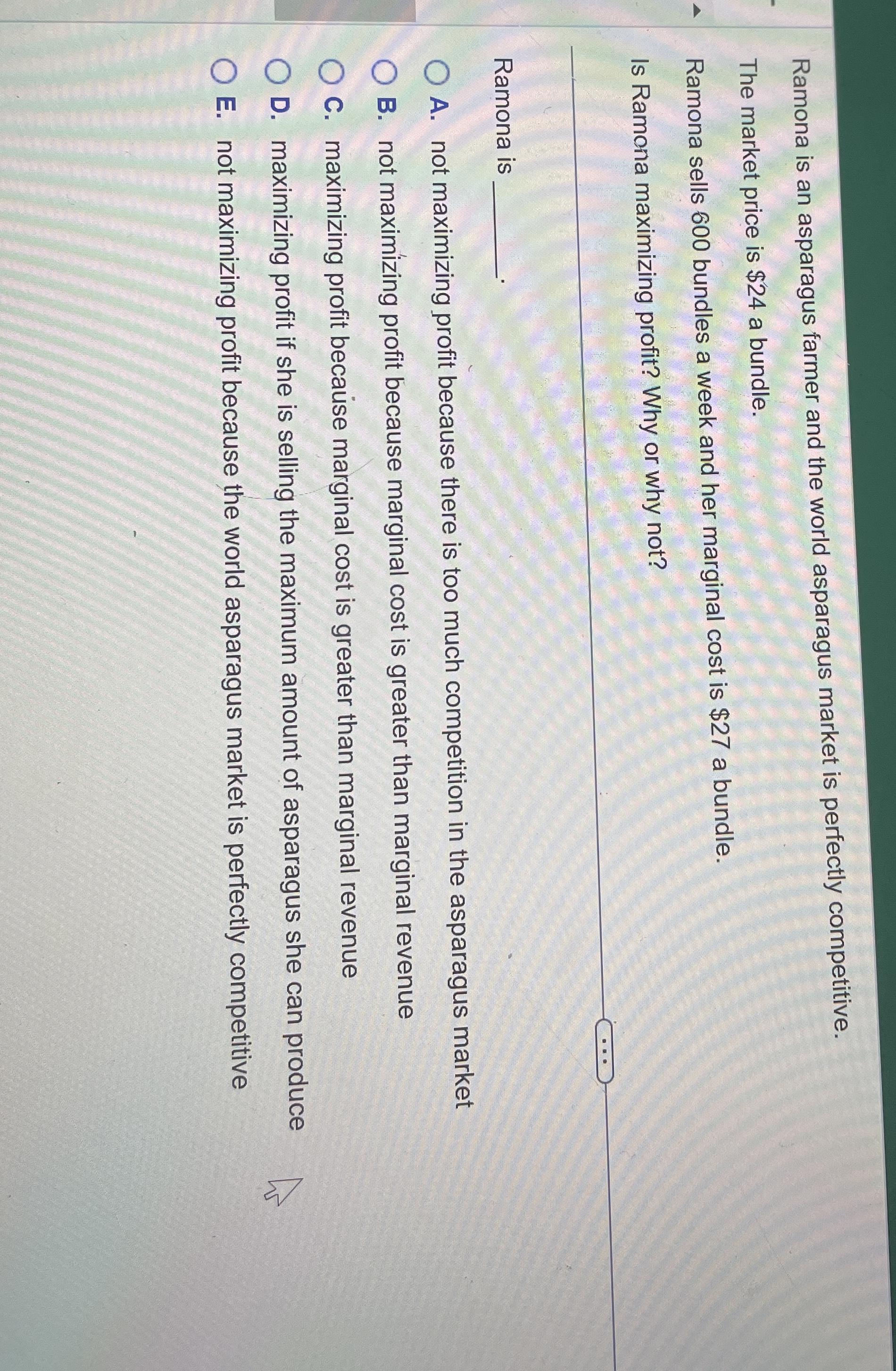 Ramona is an asparagus farmer and the world