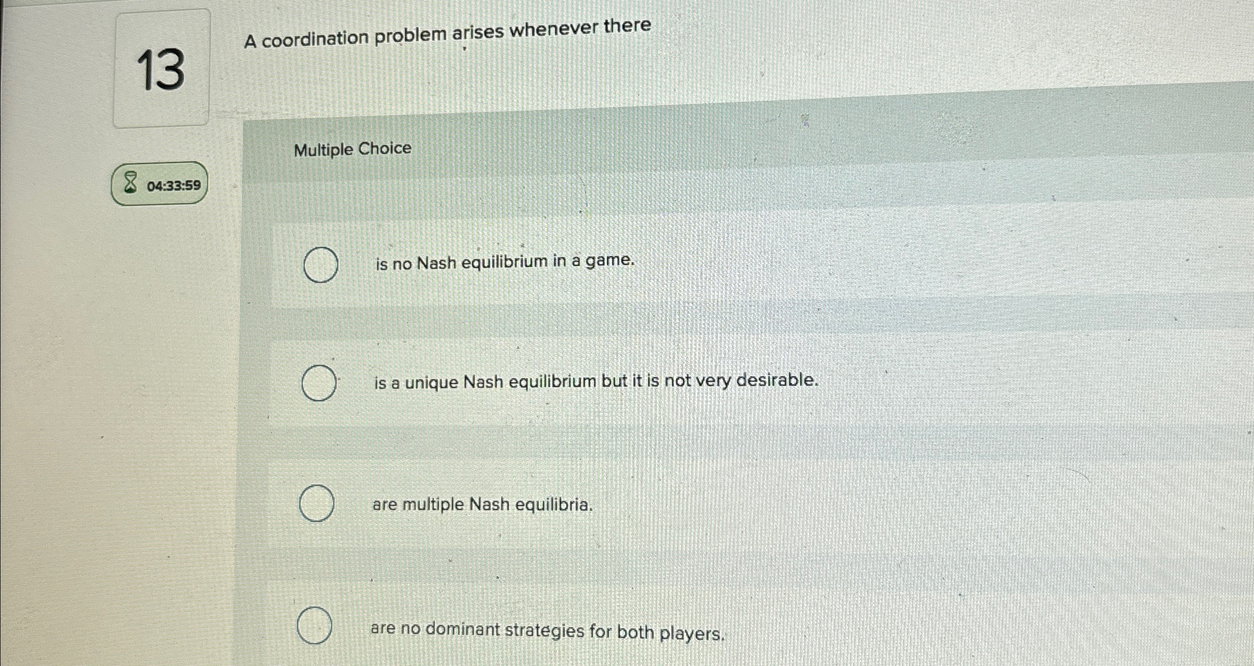1 3 A coordination problem arises whenever there