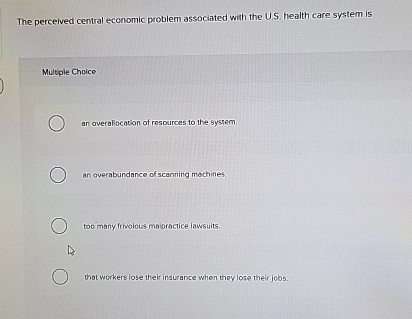 The perceived central economic problem associated