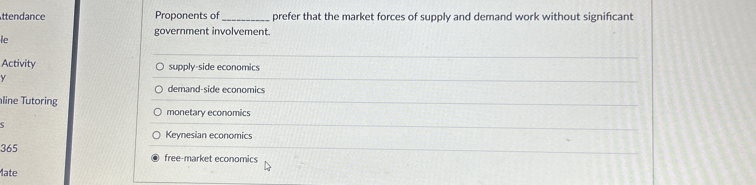 ttendance le Activity y lline Tutoring 3 6 5 late