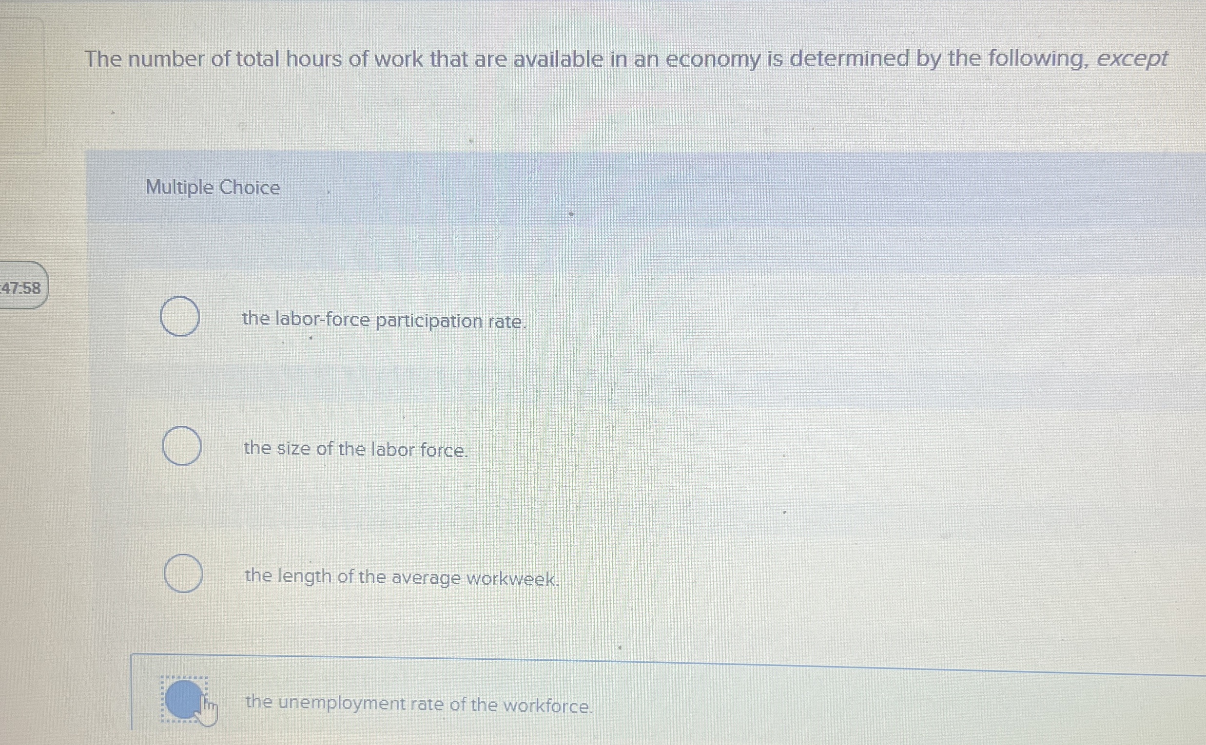 The number of total hours of work that are