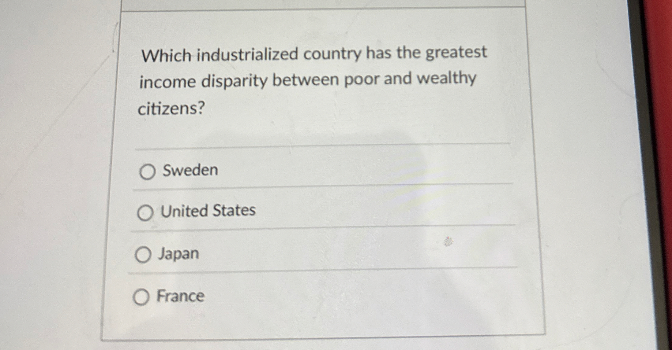 Which industrialized country has the greatest