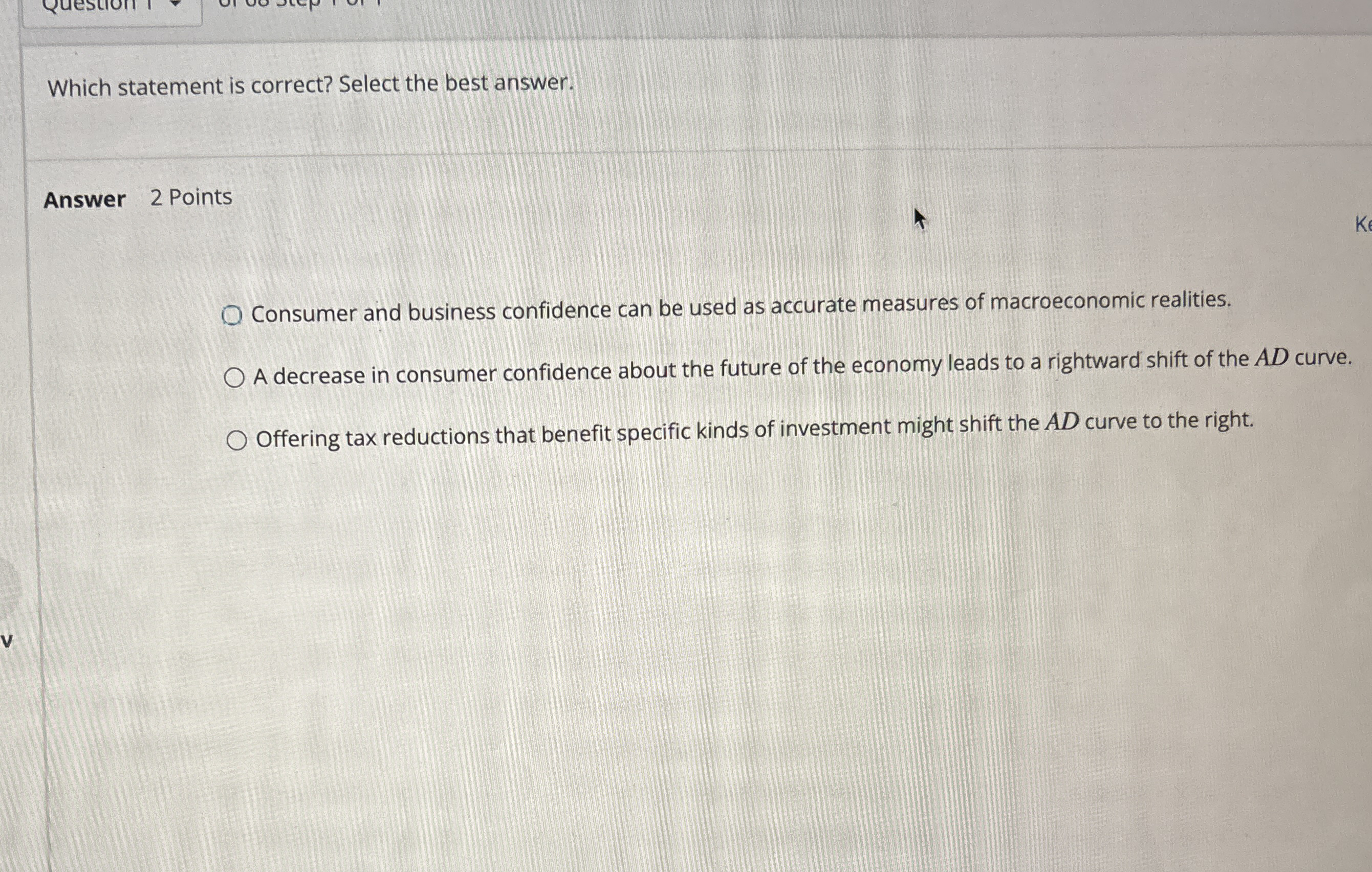 Which statement is correct? Select the best