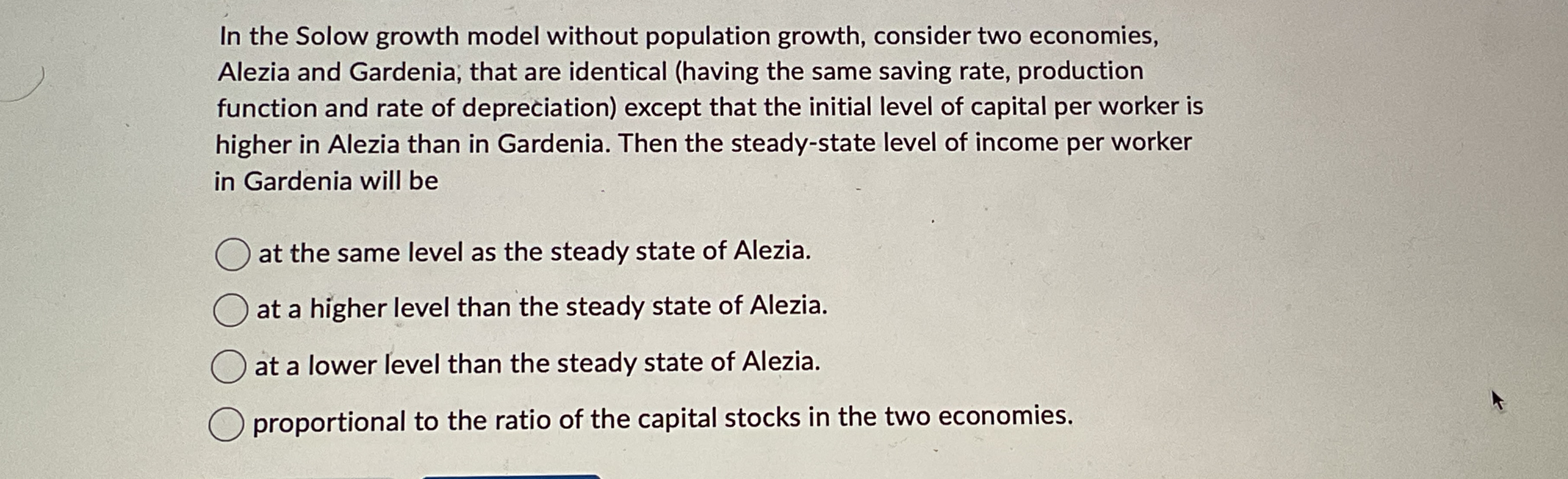 In the Solow growth model without population