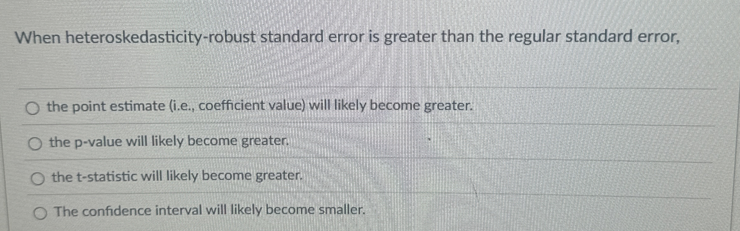 When heteroskedasticity - robust standard error