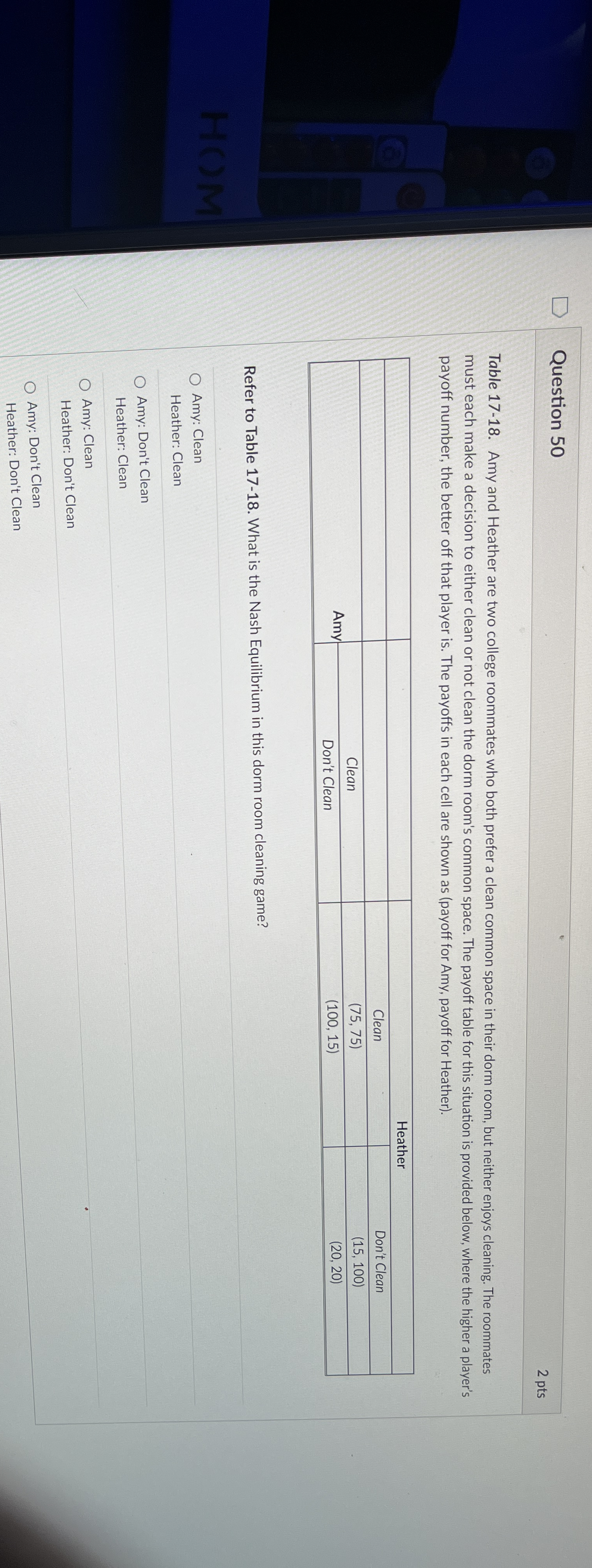 Question 5 0 2 pts Table 1 7 - 1 8 . Amy and