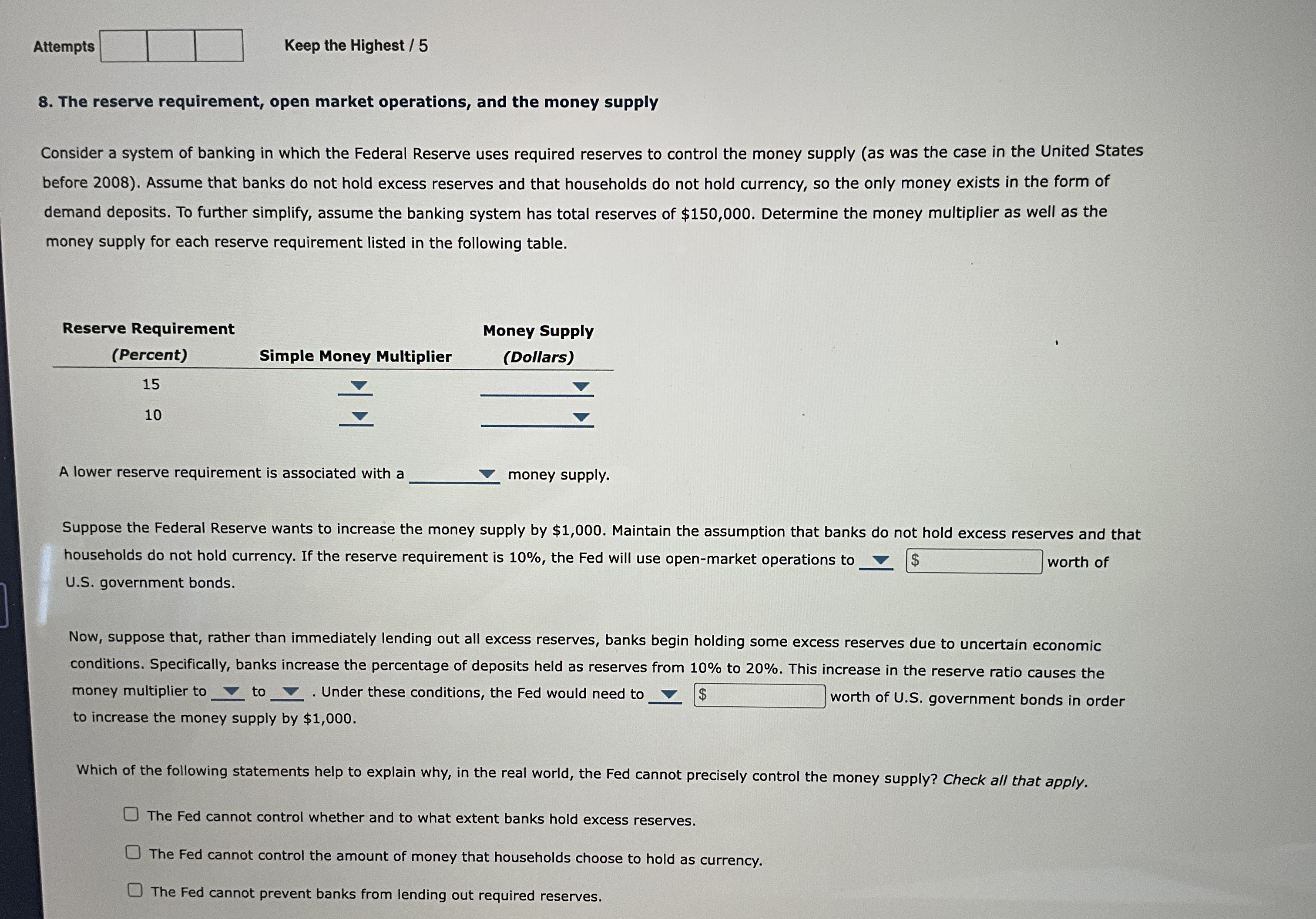 Attempts Keep the Highest / 5 8 . The reserve