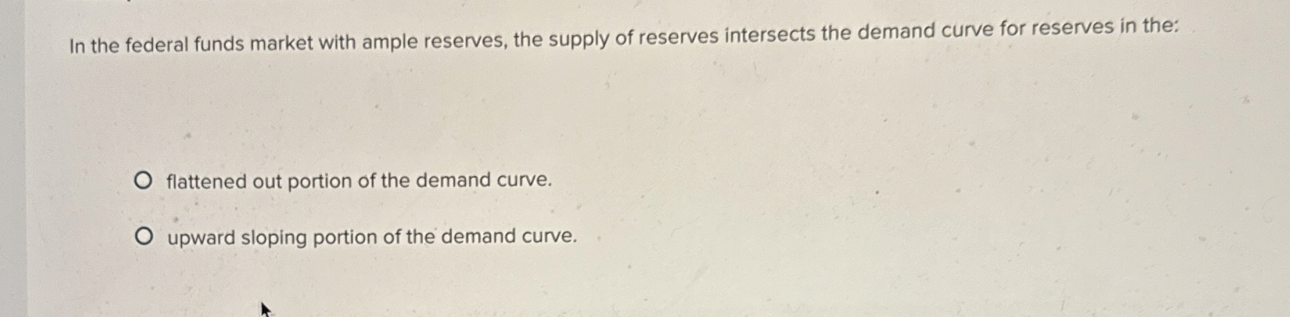 In the federal funds market with ample reserves,