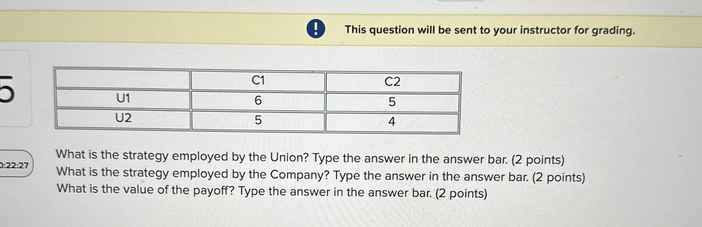 This question will be sent to your instructor for