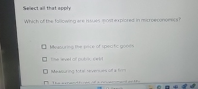 Select all that apply Which of the following are