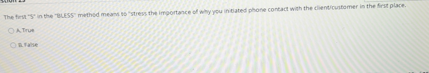 The first " S " in the "BLESS" method means to