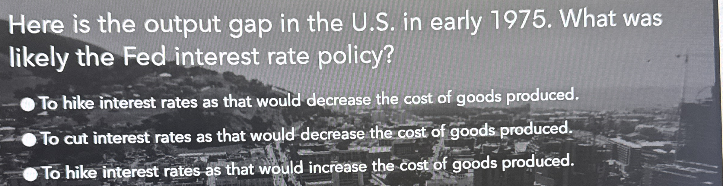 Here is the output gap in the U . S . in early 1