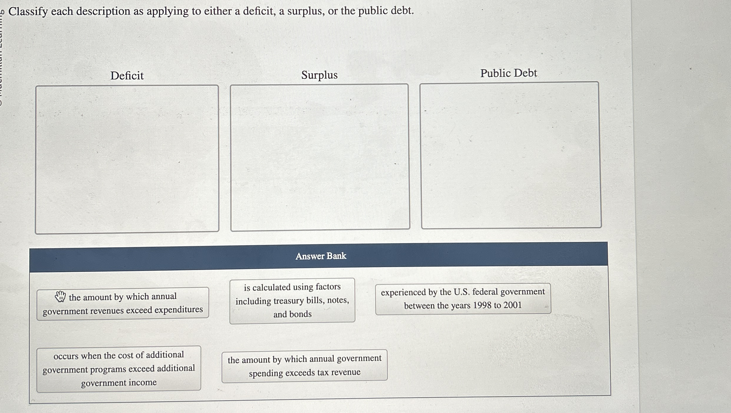 Classify each description as applying to either a