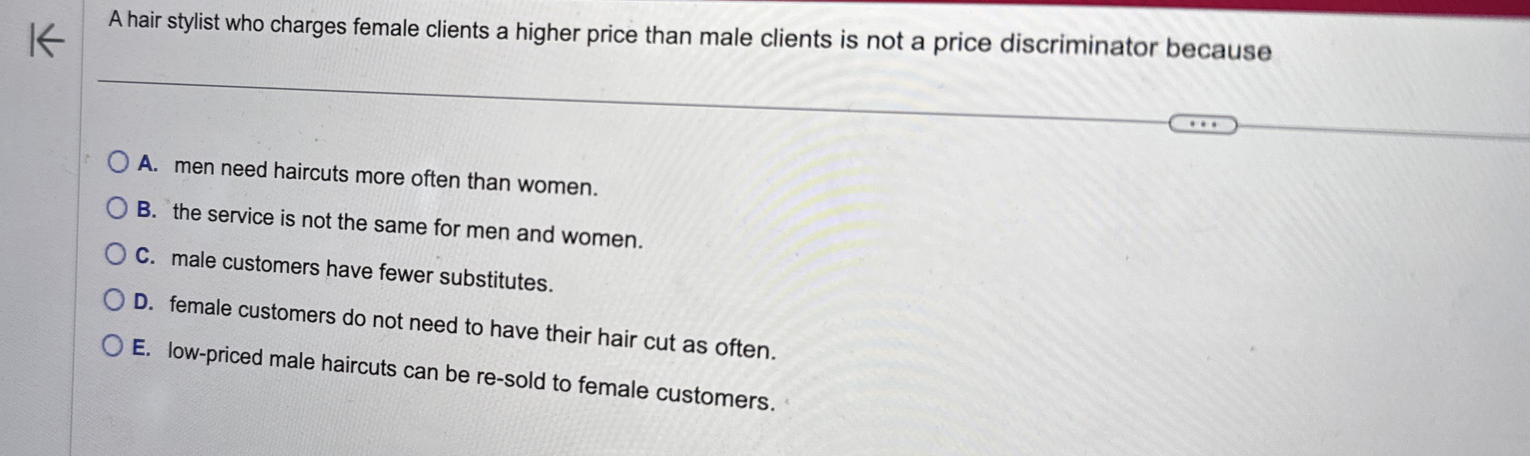 A hair stylist who charges female clients a