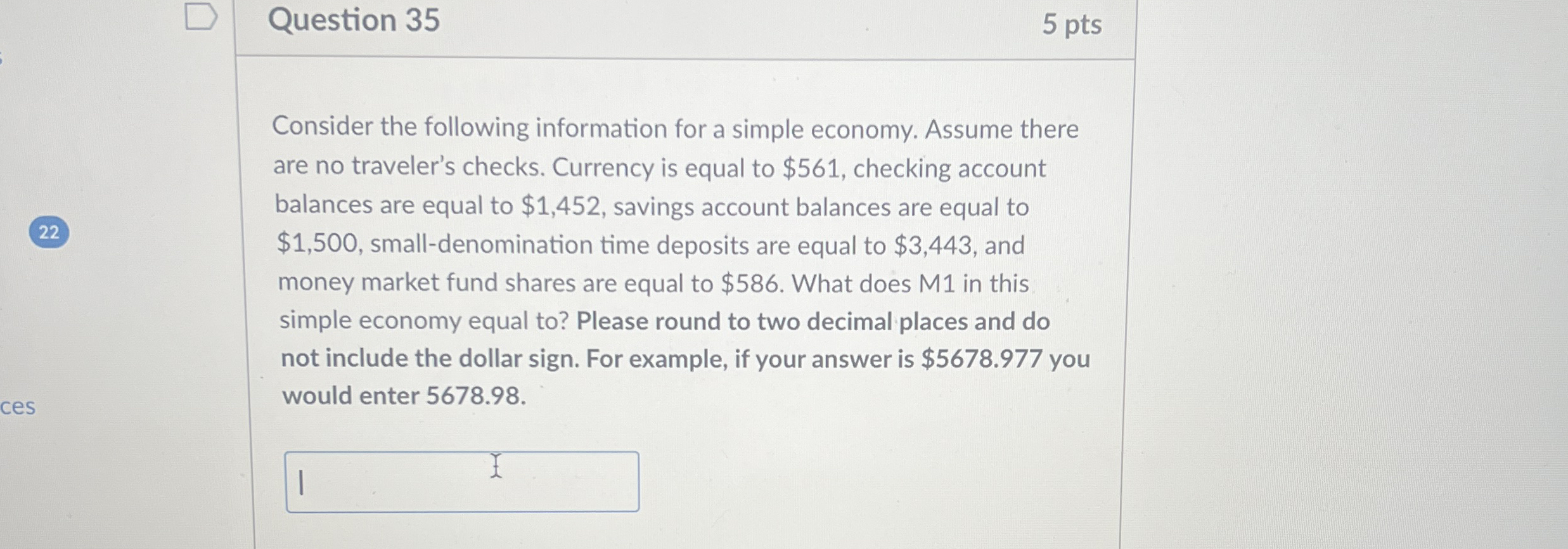 Question 3 5 5 pts Consider the following
