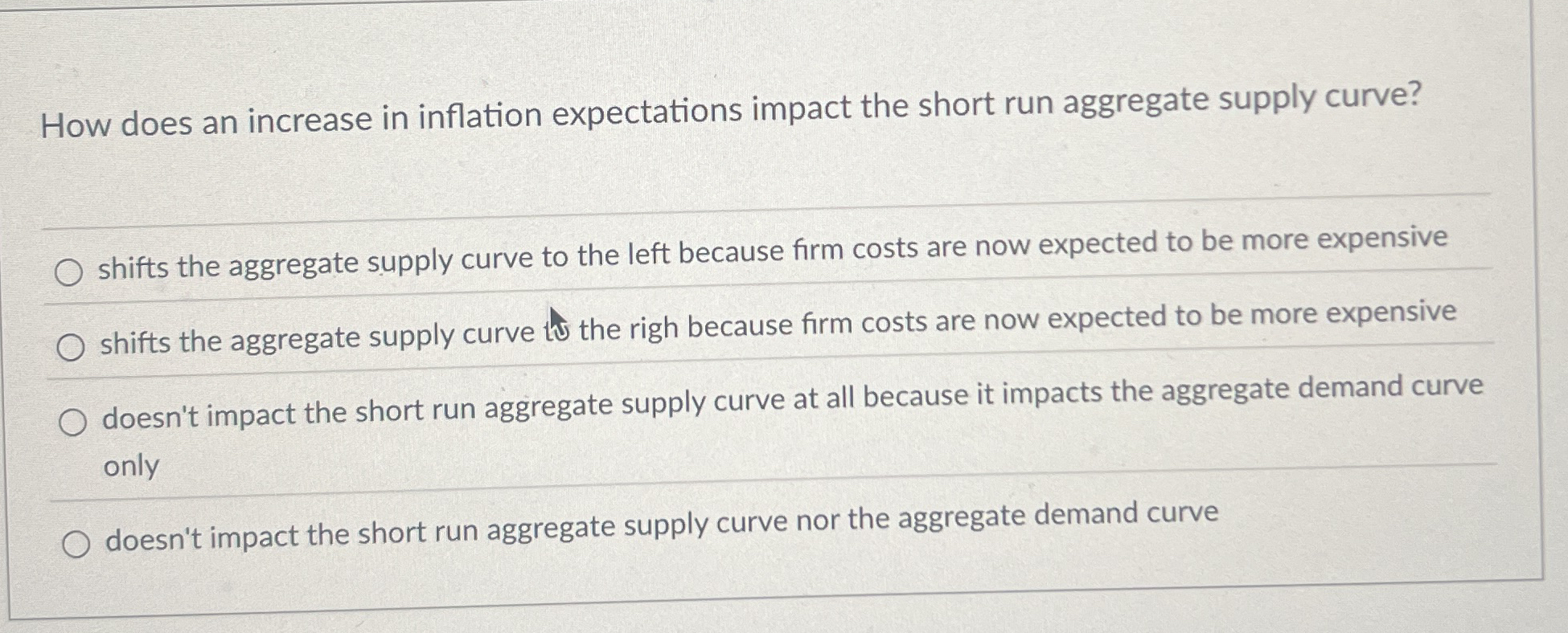 How does an increase in inflation expectations