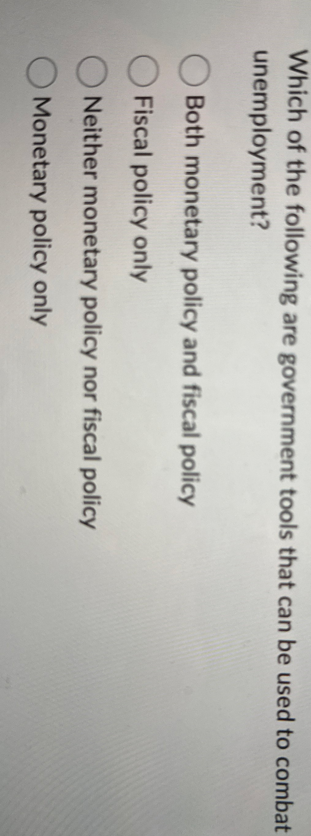 Which of the following are government tools that