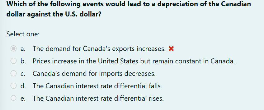 Which of the following events would lead to a